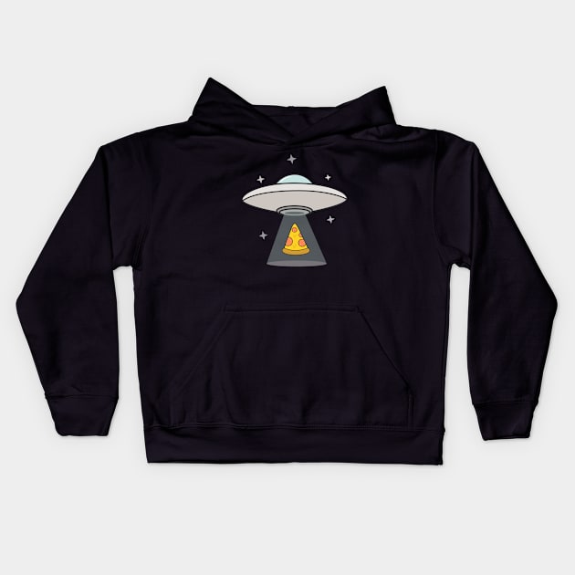 Kawaii UFO Pizza Abduction T-Shirt Kids Hoodie by happinessinatee